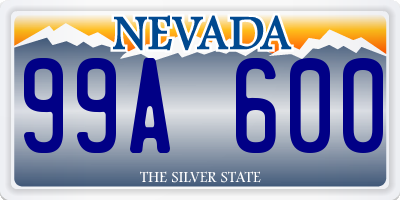 NV license plate 99A600