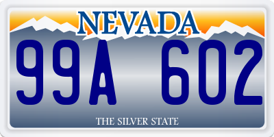 NV license plate 99A602