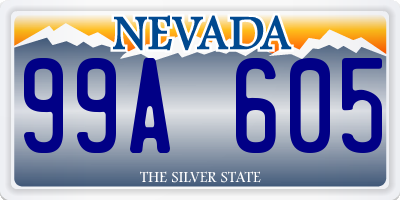 NV license plate 99A605