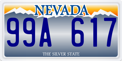 NV license plate 99A617
