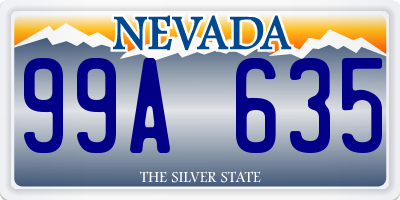 NV license plate 99A635