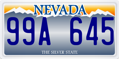 NV license plate 99A645