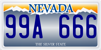 NV license plate 99A666