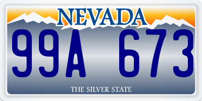 NV license plate 99A673