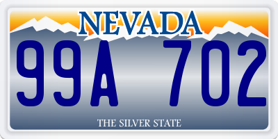 NV license plate 99A702