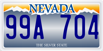 NV license plate 99A704