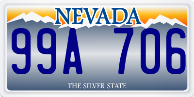 NV license plate 99A706