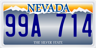 NV license plate 99A714