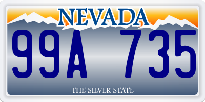 NV license plate 99A735