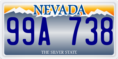 NV license plate 99A738