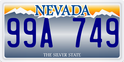 NV license plate 99A749