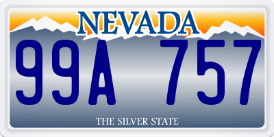 NV license plate 99A757