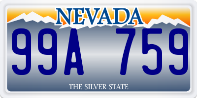 NV license plate 99A759