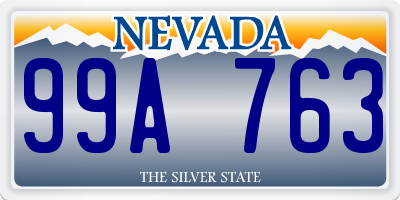 NV license plate 99A763