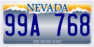 NV license plate 99A768
