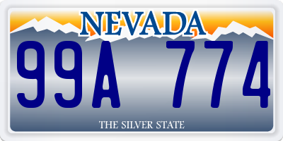 NV license plate 99A774