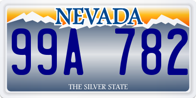 NV license plate 99A782