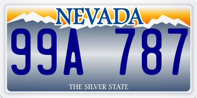 NV license plate 99A787