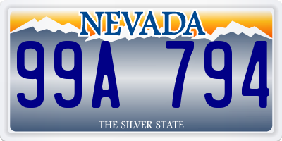 NV license plate 99A794