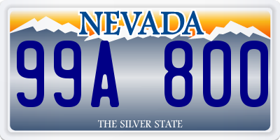 NV license plate 99A800
