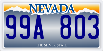 NV license plate 99A803