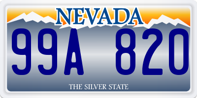 NV license plate 99A820