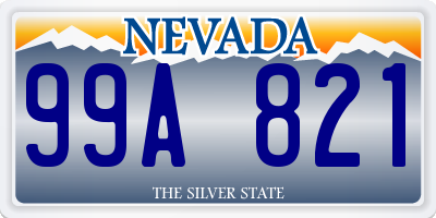 NV license plate 99A821