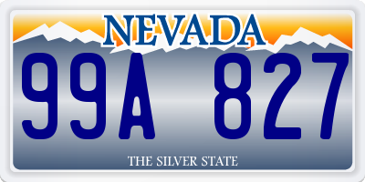 NV license plate 99A827