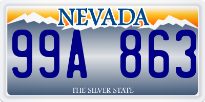 NV license plate 99A863
