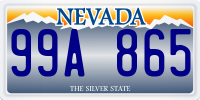 NV license plate 99A865
