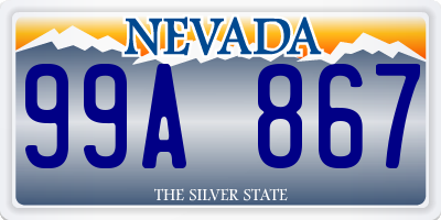 NV license plate 99A867