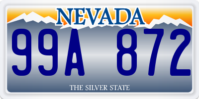 NV license plate 99A872