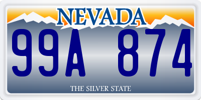 NV license plate 99A874