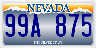 NV license plate 99A875