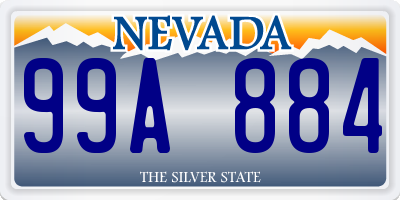 NV license plate 99A884