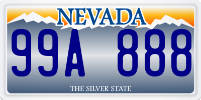 NV license plate 99A888
