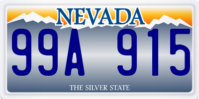 NV license plate 99A915
