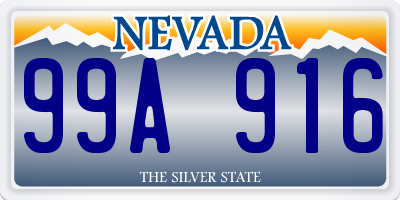 NV license plate 99A916