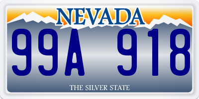 NV license plate 99A918