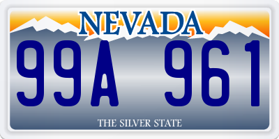 NV license plate 99A961