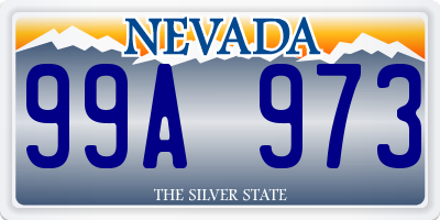 NV license plate 99A973