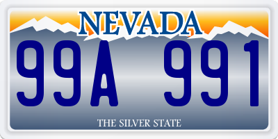 NV license plate 99A991