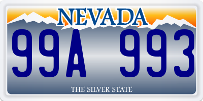 NV license plate 99A993