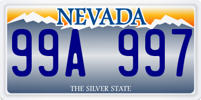 NV license plate 99A997