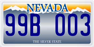 NV license plate 99B003
