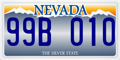 NV license plate 99B010