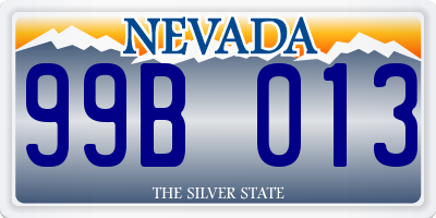 NV license plate 99B013