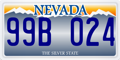 NV license plate 99B024