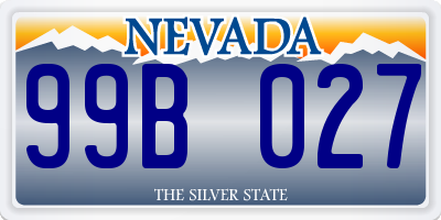 NV license plate 99B027
