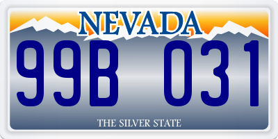 NV license plate 99B031